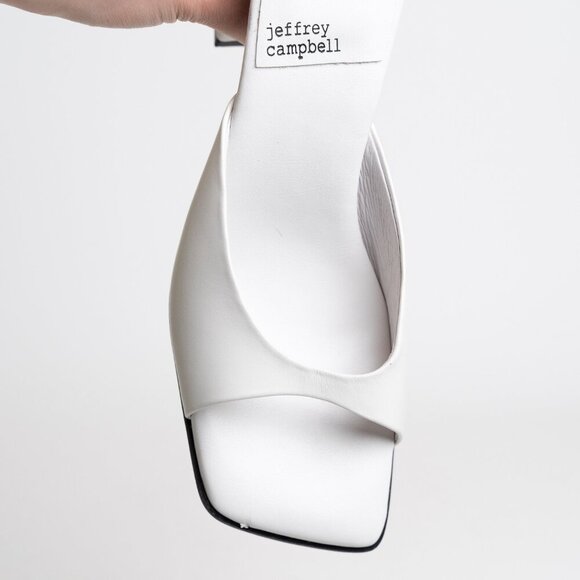 ✨ Jeffrey Campbell Square Toe Sandal Mule Inspired Heels White NEW - Picture 8 of 16